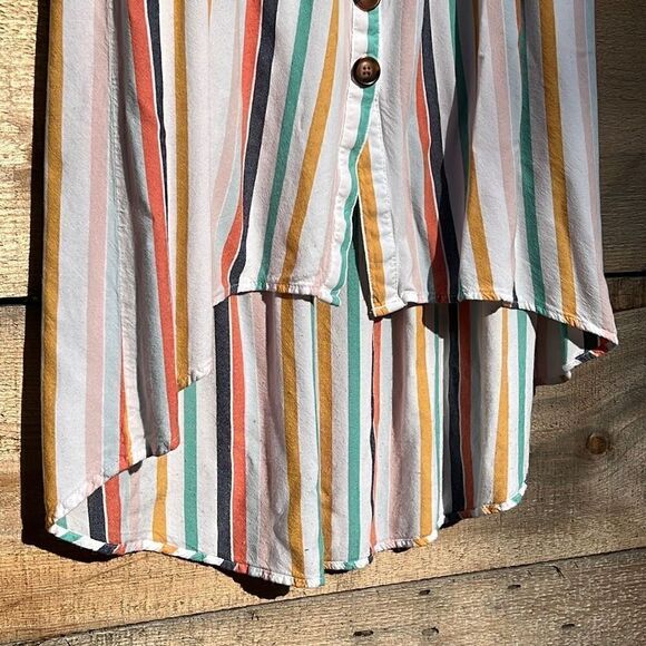 A.N.A. Women's Multicolor Striped Hi-Low Skirt - Picture 3 of 7